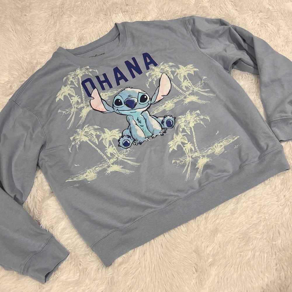 Disney Long Sleeve Sweater Pull Over Stich Graphic Blue Size XXL